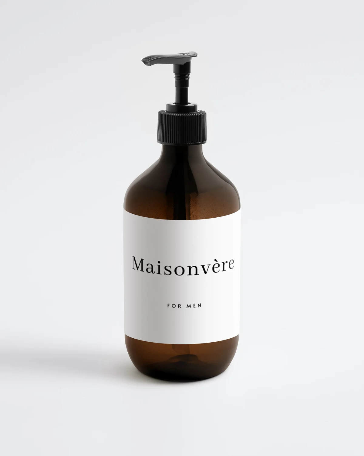 Maisonvère For Men in an amber bottle with a black pump